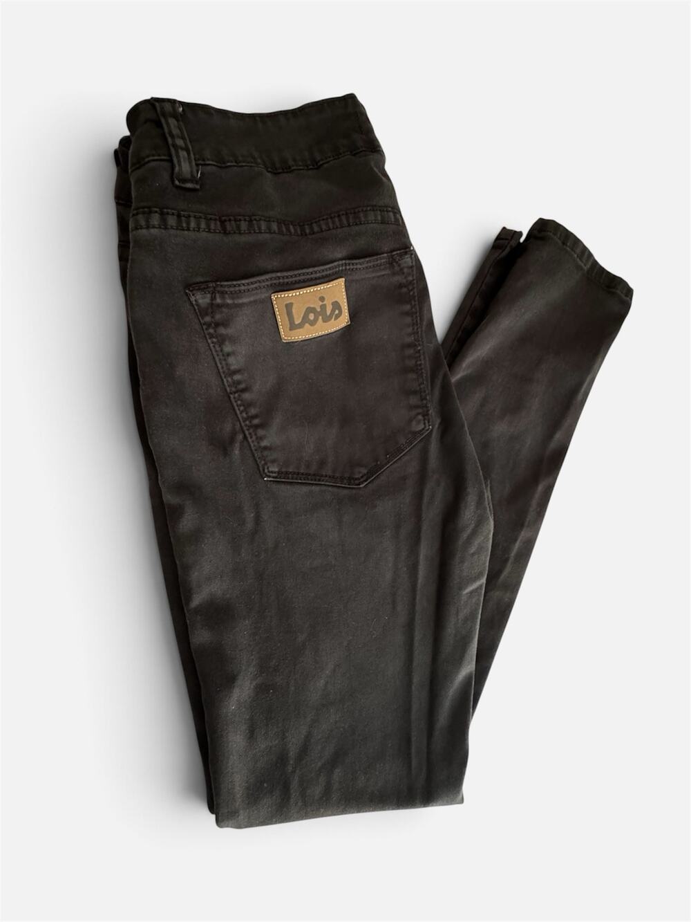 Lois Jeans Made in Spain Black Soft Stretch Slim Leg Denim Pants 28 L32